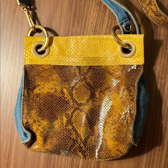 Hammitt Yellow and Brown Snakeskin Crossbody Bag - Picture 5 of 5